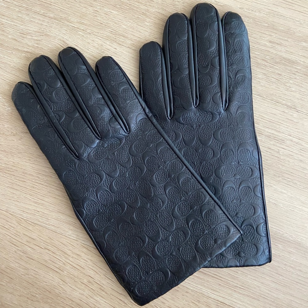 Coach Black Leather Gloves